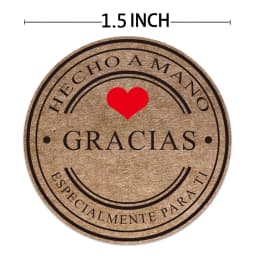 100-500 Pcs Roll Spanish Gracias Kraft Seal Sticker French Thank You Fait Main Avec Amour DIY Paper Label Adhesive Gift Seal