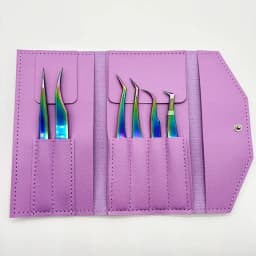 6PCS False Eyelash Tweezers Set For Fake Fan Lashes Extensions Planting Eyebrow Clip Eyelashes Tongs Makeup Nail Tools Kit