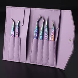6PCS False Eyelash Tweezers Set For Fake Fan Lashes Extensions Planting Eyebrow Clip Eyelashes Tongs Makeup Nail Tools Kit