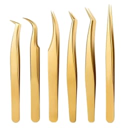 6PCS False Eyelash Tweezers Set For Fake Fan Lashes Extensions Planting Eyebrow Clip Eyelashes Tongs Makeup Nail Tools Kit