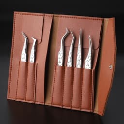 6PCS False Eyelash Tweezers Set For Fake Fan Lashes Extensions Planting Eyebrow Clip Eyelashes Tongs Makeup Nail Tools Kit