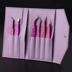 6PCS False Eyelash Tweezers Set For Fake Fan Lashes Extensions Planting Eyebrow Clip Eyelashes Tongs Makeup Nail Tools Kit