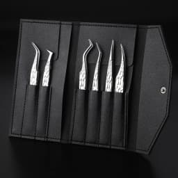 6PCS False Eyelash Tweezers Set For Fake Fan Lashes Extensions Planting Eyebrow Clip Eyelashes Tongs Makeup Nail Tools Kit