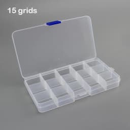 15 Grids Transparent Plastic Storage Organizer Compartment Adjustable Container Box For Jewelry Button Rectangle Box Case