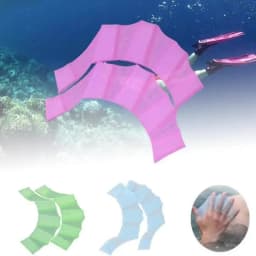 1Pair Unisex Frog Type Silicone Girdles Swimming Hand Fins Finger Webbed Gloves Paddle Water Sports Frog Claw Swimming Equipment