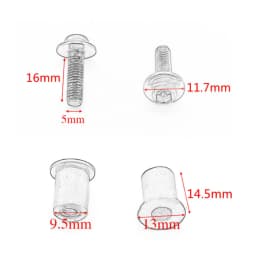 10pcs/Set Kit Motorcycle M5 16mm Metric Rubber Well Nuts Windscreen Fairing Cowl Anodized Aluminum Moto Screws Bolts