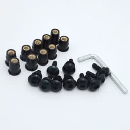 10pcs/Set Kit Motorcycle M5 16mm Metric Rubber Well Nuts Windscreen Fairing Cowl Anodized Aluminum Moto Screws Bolts