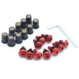 10pcs/Set Kit Motorcycle M5 16mm Metric Rubber Well Nuts Windscreen Fairing Cowl Anodized Aluminum Moto Screws Bolts