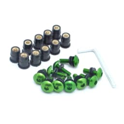 10pcs/Set Kit Motorcycle M5 16mm Metric Rubber Well Nuts Windscreen Fairing Cowl Anodized Aluminum Moto Screws Bolts