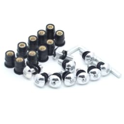 10pcs/Set Kit Motorcycle M5 16mm Metric Rubber Well Nuts Windscreen Fairing Cowl Anodized Aluminum Moto Screws Bolts