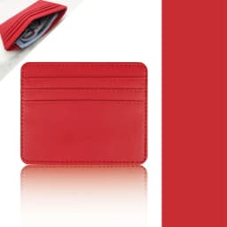 PU Leather ID Card Case - Slim Multi-Slot Holder for Bank/Credit Cards