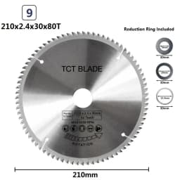 XCAN Circular Saw Blade 210x30mm 80T TCT Circular Saw Disc for Wood PVC Plastic Cutting Woodworking Tools