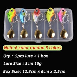 5Pcs/box Rotating Metal VIB Vibration Bait Spinner Spoon Fishing Lures 5g-20g Jigs Trout Winter Fishing Hard Baits Tackle Pesca
