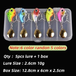5Pcs/box Rotating Metal VIB Vibration Bait Spinner Spoon Fishing Lures 5g-20g Jigs Trout Winter Fishing Hard Baits Tackle Pesca