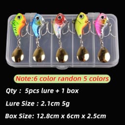 5Pcs/box Rotating Metal VIB Vibration Bait Spinner Spoon Fishing Lures 5g-20g Jigs Trout Winter Fishing Hard Baits Tackle Pesca