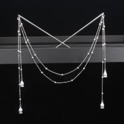 Double Chain Hair Fork Pearl Tassel Hair Stick Nunchaku Hairpin Chinese Style Retro Hair Accessories for Hanfu Tiaras Ornaments