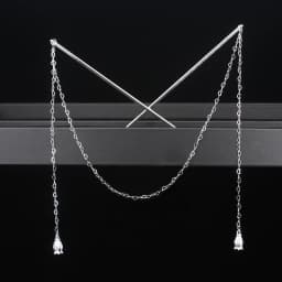 Double Chain Hair Fork Pearl Tassel Hair Stick Nunchaku Hairpin Chinese Style Retro Hair Accessories for Hanfu Tiaras Ornaments