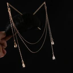 Double Chain Hair Fork Pearl Tassel Hair Stick Nunchaku Hairpin Chinese Style Retro Hair Accessories for Hanfu Tiaras Ornaments