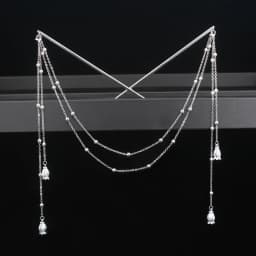 Double Chain Hair Fork Pearl Tassel Hair Stick Nunchaku Hairpin Chinese Style Retro Hair Accessories for Hanfu Tiaras Ornaments