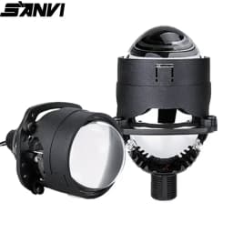 Sanvi S8 2.5 Inch 12V 40W 6000K Car Bi LED Len Projector Galss Headlight Angel Eyes Lens For H4 H7 9005 9006 Headlamp LHD RHD