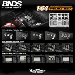 BNDS New 1/64 Metal Modified Parts Small Scale Exhaust Pipe Muffler Racing Style Pedal Set For Model Car Racing Vehicle Toy