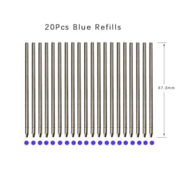 20pcs/lot Replaceable Metal Refills for Multicolor Ballpoint Pen Black Blue Red Refill Office School Writing Students Stationery