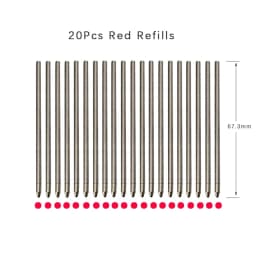 20pcs/lot Replaceable Metal Refills for Multicolor Ballpoint Pen Black Blue Red Refill Office School Writing Students Stationery