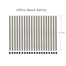 20pcs/lot Replaceable Metal Refills for Multicolor Ballpoint Pen Black Blue Red Refill Office School Writing Students Stationery