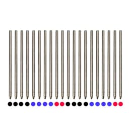 20pcs/lot Replaceable Metal Refills for Multicolor Ballpoint Pen Black Blue Red Refill Office School Writing Students Stationery
