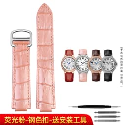 Deep blue Genuine Leather Watchband for Cartier Blue Balloon Convex mouth Belt Women's Strap 14 16 18 20mm Watch Accessories