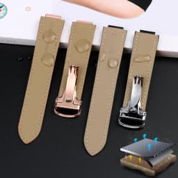 Deep blue Genuine Leather Watchband for Cartier Blue Balloon Convex mouth Belt Women's Strap 14 16 18 20mm Watch Accessories