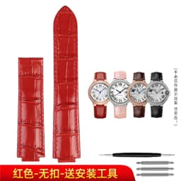 Deep blue Genuine Leather Watchband for Cartier Blue Balloon Convex mouth Belt Women's Strap 14 16 18 20mm Watch Accessories