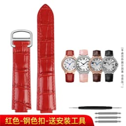 Deep blue Genuine Leather Watchband for Cartier Blue Balloon Convex mouth Belt Women's Strap 14 16 18 20mm Watch Accessories