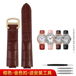 Deep blue Genuine Leather Watchband for Cartier Blue Balloon Convex mouth Belt Women's Strap 14 16 18 20mm Watch Accessories