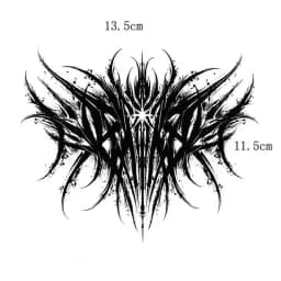 2022 Dark Gothic Thorns Neck Temporary Tattoo Stickers Waterproof Black Cool Men and Women Arm Body Art Fake Tattoo Calf Tattoo