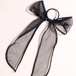 Lystrfac Long Strap Bow Scrunchies for Women Black Yarn Bow Hair Streamer Hair Ring Hair Accessories Hair Rope Simple Headwear