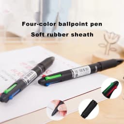 Deli 4 In1 Ballpoint Pen 0.7mm MultiColor Ink Refill Multifunction Pens for Marker Writing Scrapbook Stationery Back to School