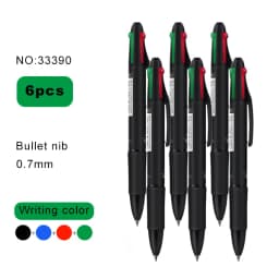 Deli 4 In1 Ballpoint Pen 0.7mm MultiColor Ink Refill Multifunction Pens for Marker Writing Scrapbook Stationery Back to School