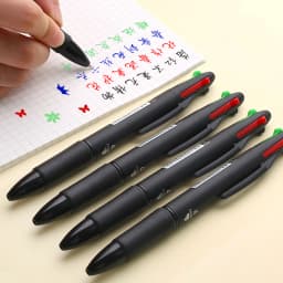 Deli 4 In1 Ballpoint Pen 0.7mm MultiColor Ink Refill Multifunction Pens for Marker Writing Scrapbook Stationery Back to School