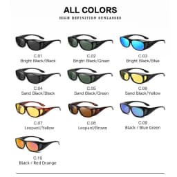 Polarized Sunglasses Fit Over Eye Glasses Driving Wrap Shield Goggles Fishing Glasses Sports Sunglasses Night Vision Glasses
