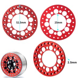 YEAHRUN 4PCS Aluminum Alloy 1.9" Wheel Outer Beadlock Ring for 1/10 RC Crawler Axial SCX10 90046 TRX4 1.9 Wheel Rims