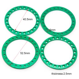 YEAHRUN 4PCS Aluminum Alloy 1.9" Wheel Outer Beadlock Ring for 1/10 RC Crawler Axial SCX10 90046 TRX4 1.9 Wheel Rims