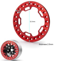 YEAHRUN 4PCS Aluminum Alloy 1.9" Wheel Outer Beadlock Ring for 1/10 RC Crawler Axial SCX10 90046 TRX4 1.9 Wheel Rims