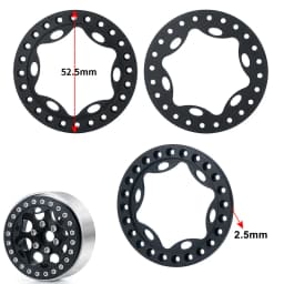 YEAHRUN 4PCS Aluminum Alloy 1.9" Wheel Outer Beadlock Ring for 1/10 RC Crawler Axial SCX10 90046 TRX4 1.9 Wheel Rims