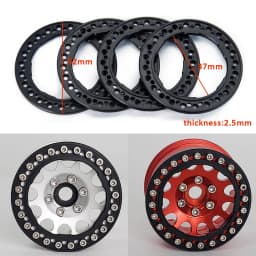 YEAHRUN 4PCS Aluminum Alloy 1.9" Wheel Outer Beadlock Ring for 1/10 RC Crawler Axial SCX10 90046 TRX4 1.9 Wheel Rims