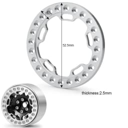 YEAHRUN 4PCS Aluminum Alloy 1.9" Wheel Outer Beadlock Ring for 1/10 RC Crawler Axial SCX10 90046 TRX4 1.9 Wheel Rims