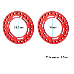 YEAHRUN 4PCS Aluminum Alloy 1.9" Wheel Outer Beadlock Ring for 1/10 RC Crawler Axial SCX10 90046 TRX4 1.9 Wheel Rims