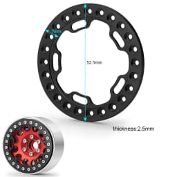 YEAHRUN 4PCS Aluminum Alloy 1.9" Wheel Outer Beadlock Ring for 1/10 RC Crawler Axial SCX10 90046 TRX4 1.9 Wheel Rims
