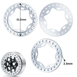 YEAHRUN 4PCS Aluminum Alloy 1.9" Wheel Outer Beadlock Ring for 1/10 RC Crawler Axial SCX10 90046 TRX4 1.9 Wheel Rims