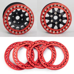 YEAHRUN 4PCS Aluminum Alloy 1.9" Wheel Outer Beadlock Ring for 1/10 RC Crawler Axial SCX10 90046 TRX4 1.9 Wheel Rims